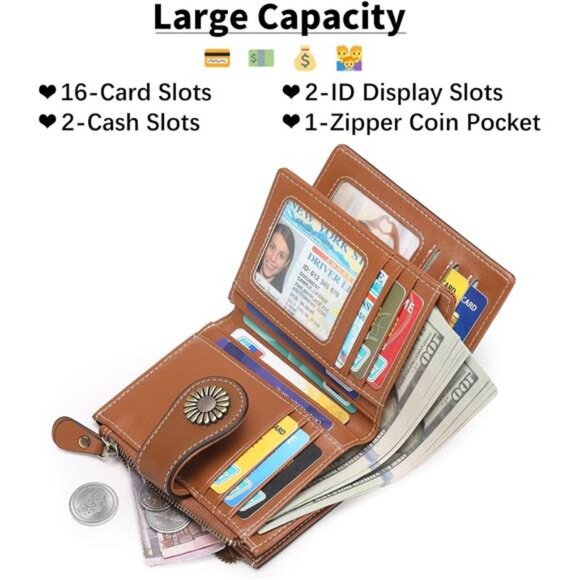 Small Wallets, Credit Card Holder White Brown - Picture 2 of 6